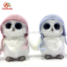 Custom Wholesale Stuffed Animal Cute Mini Pink Big Eyes Black Owl Plush Soft Toy